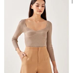 NWT Love Bonito Myra Knit Bustier Top Taupe Size Medium/US 6